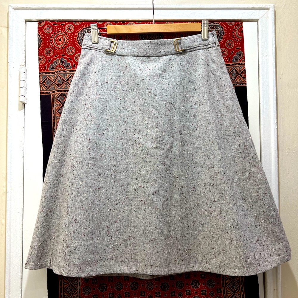 The Limited A line, grey, wool and polyester blend skirt. Super cute for work!
